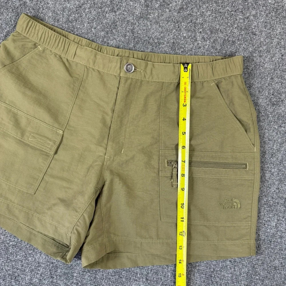 The North Face Shorts Womens Large Green Zipper Gorpcore Hiking Outdoors Logo